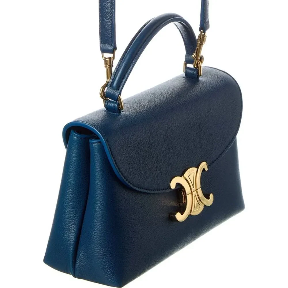 Celine Teen Nino Leather Shoulder Bag, Blue